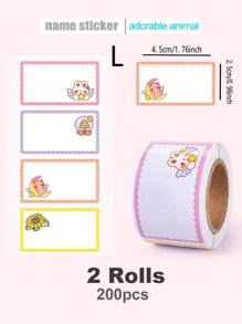 SHEIN 280pcs Cartoon Name Stickers, Colorful Label Stickers, Self-Adhesive Cube Stickers For Students Back To School Back To School