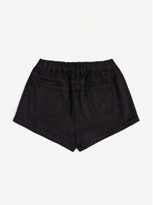 SHEIN ICON Plus Size Women's Fashionable And Sexy Denim Shorts Without Stretch - Black - View 2