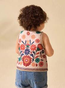 Travachic KIDS Babygirl Summer Cute & Versatile Floral Pattern Vest Top - Multicolor - View 3
