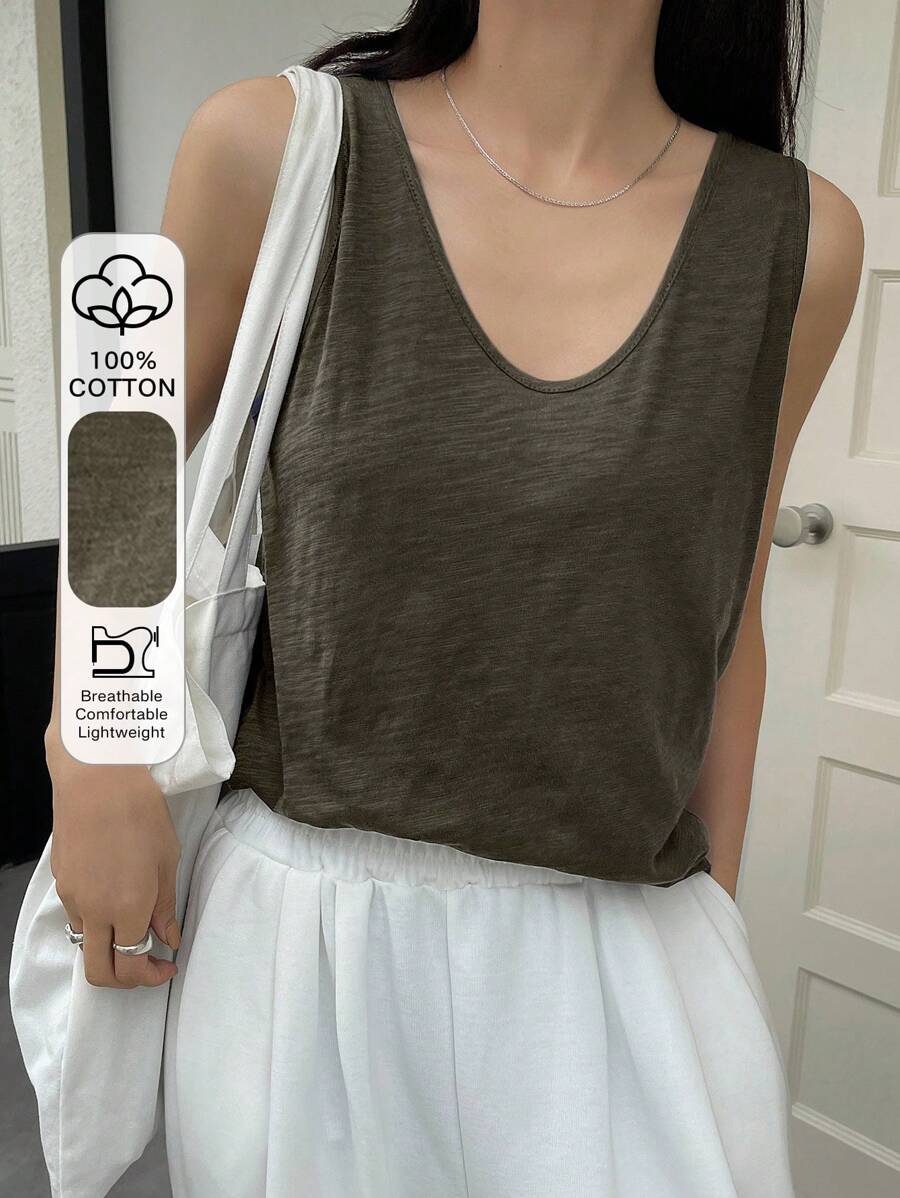 DAZY Damen Lässiges Leinentop im Künstlerstil, Preppy Oberteil