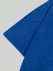 Manfinity EMRG Plus Size Men's Slogan Print Round Neck Short Sleeve Casual Versatile T-Shirt