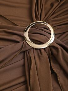 Sweetra 女士时尚性感复古优雅挂脖腰带紧身迷你连衣裙