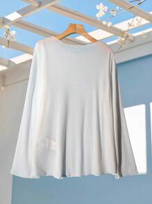 Chiquease Women's Elegant French Style Casual Holiday Sheer Long Sleeve T-Shirt - White - View 2