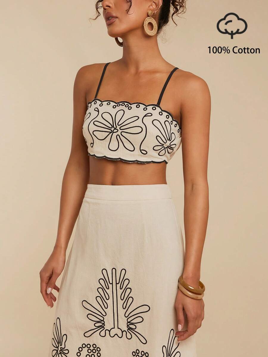 Travachic Summer Out Holiday Dating Set, Holiday Leisure Chest Embroidered Top And Skirt A Ladies Two Pieces Set, Going Out For Dating, Women's Summer Holiday, Summer Beach Holiday Two Pieces, Back To School Dress, Very Simple Dress, Office Dress, Old Money Dress, Teacher Dress, Dating Dress, Going Out For Bestie Afternoon Tea Shopping Leisure Suit, Going Out For Music Festival Suit, Women Summer Clothes Women Two Pieces Outfits