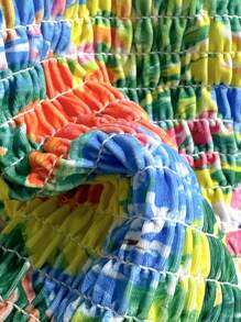 SHEIN Swim Bộ bikini gợi cảm 2 mảnh vải họa tiết hoa ngày lễ mùa hè cổ yếm hình tam giác và quần buộc dây bên hông - Nhiều màu - Xem 4