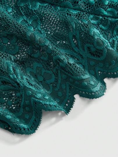 ROMWE Kawaii Romantic Verleidelijke Kanten Neck Ruffle Crisscross Adjustable Camisole Bodysuit view 3