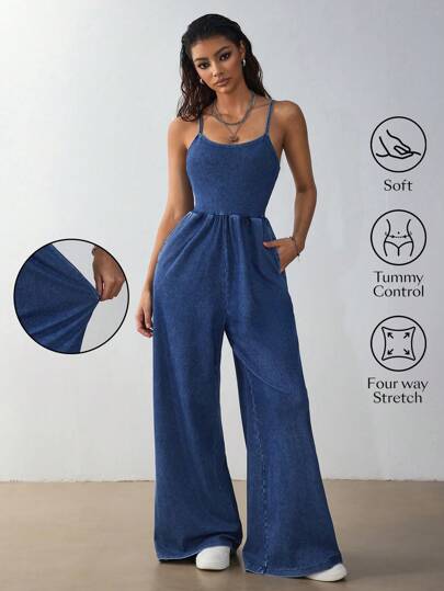 Flexra 女士时尚牛仔背带裤 + 连体裤，适合夏季