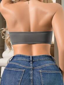 Miss Vinta 1pc Women Front Closure Wireless Push-Up Bra - Grey - View 2