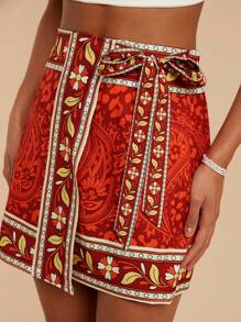 Travachic 女士春夏梭织印花休闲迷你裙