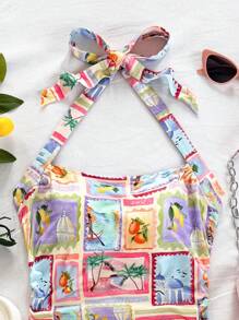 Soleia Women Summer Beach Vacation Festival Rave Festival Concert Women Beach Rave Tops Going Out Vacation Top - Multicolor - View 5