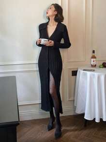 DAZY Classic Versatile Heart Design Sheer Black Tights - Black - View 4