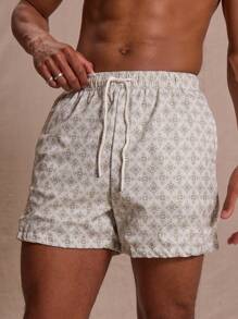 Musero Geometric Print Swim Shorts Spring Summer Vacation Easter Streetstyle - Multicolor - View 5