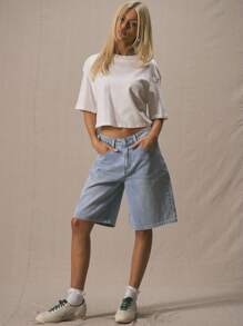 MUSERA Crew Neck Drop Shoulder Oversized Short Sleeve Straight Fit T-Shirt Spring Cute Vacation 90's Y2k Basic Work Everyday Casual Holiday Fall Back To School Autumn Winter Al Fresco Christmas Elegant