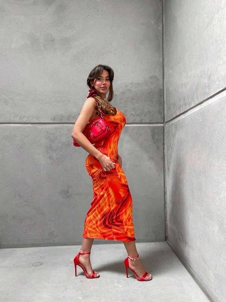 CUCCOO SZL Women's Solid Color Red High Heeled Fashionable Sandals, Casual Everyday Spring Shoes Spring Break Easter Prom Heels For Christmas Spring Shoes Prom Heels