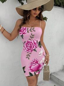 Glamance Vecteezy Women Multicolor Mini Dress Sleeveless Spaghetti Strap Sexy Summer Outfits Summer Dress Sundress For Women, Vacation Dress Going Out Vacation Outfits Woman - Multicolor - View 3