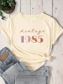 INAWLY Customized Classic 1985 Birthday T-Shirt, Gift For Her 40th Birthday, Wife Birthday Present