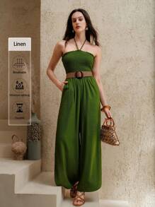Uhlyne Casual & Fashionable Strapless With Pockets And Side Slit Green Shorts - Green - View 1