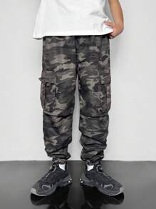 SHEIN Leap Crew 2pcs/Set Tween Boy Camouflage Pants - Multicolor - View 5