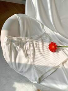 SHEIN EZwear Pantalones cortos minimalistas de color liso y elegante para mujer, aptos para el verano
