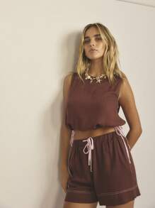 Aralina 抽绳腰部宽松轻便夏季女式短裤