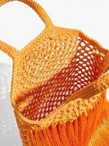 MUSERA 钩针流苏编织购物单肩包手提沙滩包伊比沙岛夏季假期音乐节包