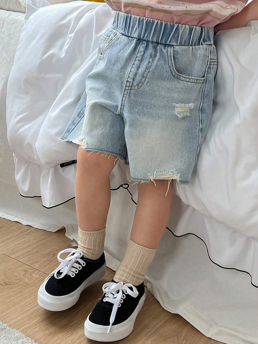 Hapijoa Pantaloncini di jeans strappati alla moda adatti per l'estate, per ragazzi giovani