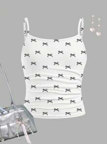 Tween Girls' Fitted Casual Sports Camisole Tank Top - Basic Set - White - View 3