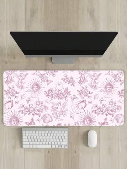 Kawaii 1 pièce Tapis de souris épais anti-dérapant et imperméable avec motif étoiles et lune, Référence 1011172