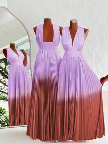 SHEIN Holidaya Vestido casual de mujer con estampado degradado