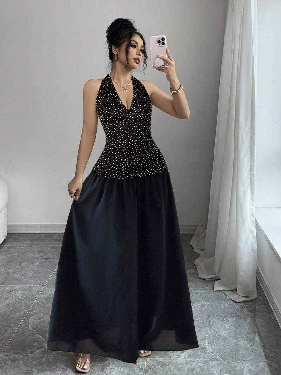 Islaluna Tie Strap Bodycon Dress For Women, Elegant