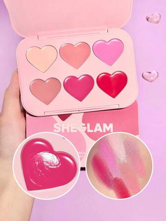 Paleta De Rubor En Crema Flush Crush: Blushing Bouquet, Paleta De Rubor En Crema Peachy Rosey Pink Heart De 6 Colores, De Larga DuracióN, Con Alto Contenido De Pigmento, Que No Se Desvanece, Acabado De Apariencia Natural, Maquillaje Cremoso Para El Rostro GraduacióN CumpleañOs Vacaciones Verano OtoñO Y2K Elegante Moda Mujeres NiñAs Maquillaje CosméTico Belleza Fiesta Playa Viaje Camping Aire Libre Escuela Campus ExcursióN Festivales DecoracióN Regalo Presente Rosa Chica Cosplay Mejor Color Encanto Vibra