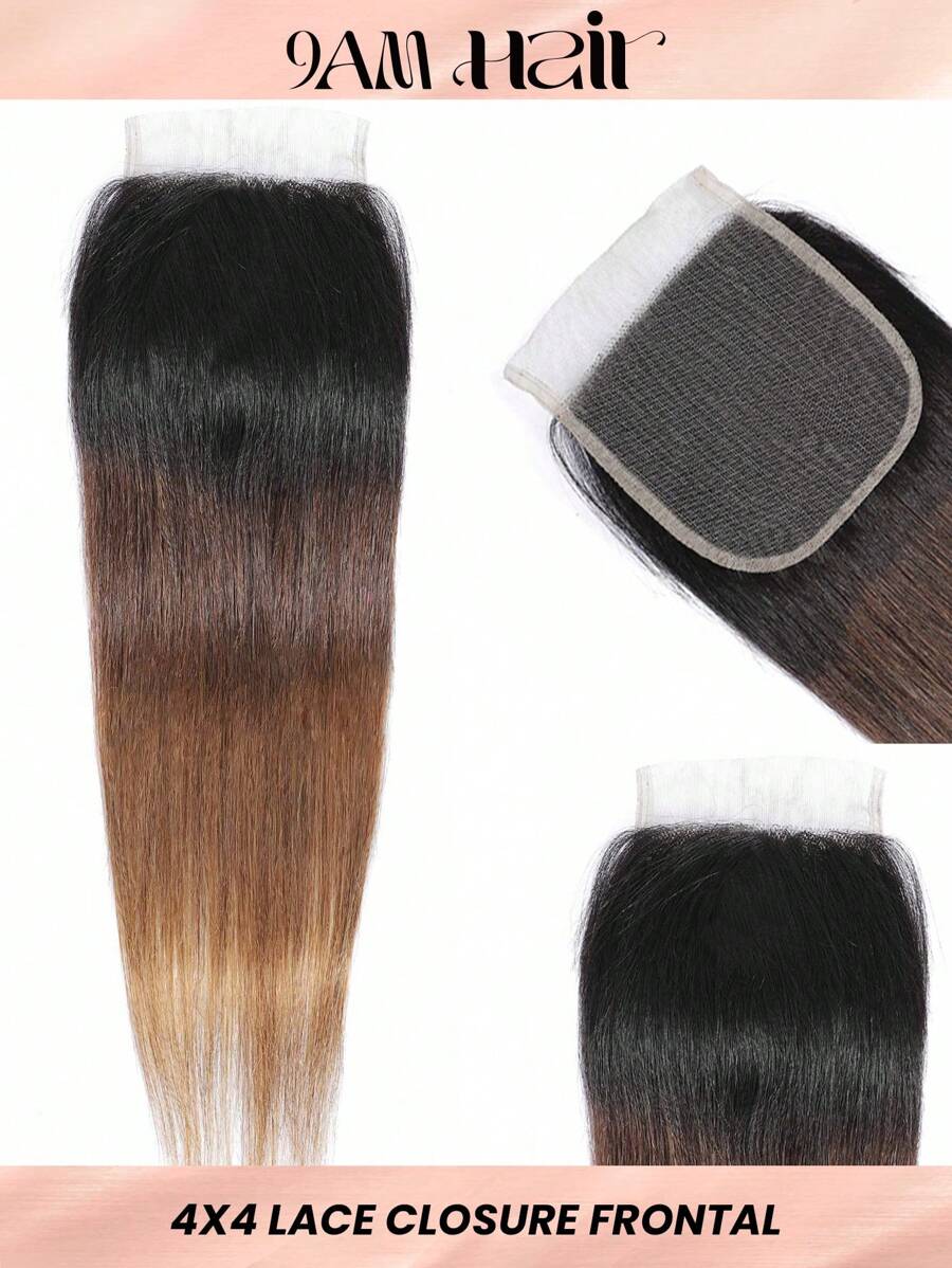 1入組4X4直筒蕾絲閉合1B/4/30顏色150%密度人類頭髮自然髮際線閉合帶嬰兒毛預先拔毛人類頭髮漸層顏色 - S1/4/30 - 查看 1