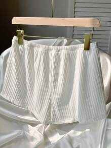 SHEIN EZwear Pantalones cortos minimalistas de color liso y elegante para mujer, aptos para el verano