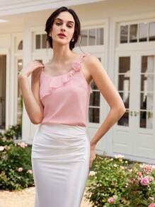 Uhlyne 女士优雅雪纺吊带背心 - 粉色 - 查看 5