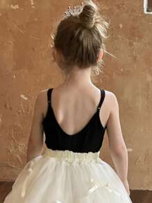 DAZY Young Girl Simple Solid Backless Camisole, Summer - Black - View 5