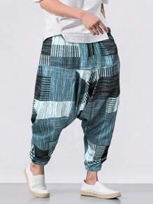 Manfinity Hypemode Quần Harem rộng rãi thoải mái cho nam có họa tiết kẻ caro, phong cách Hiphop - Nhiều màu - Xem 3