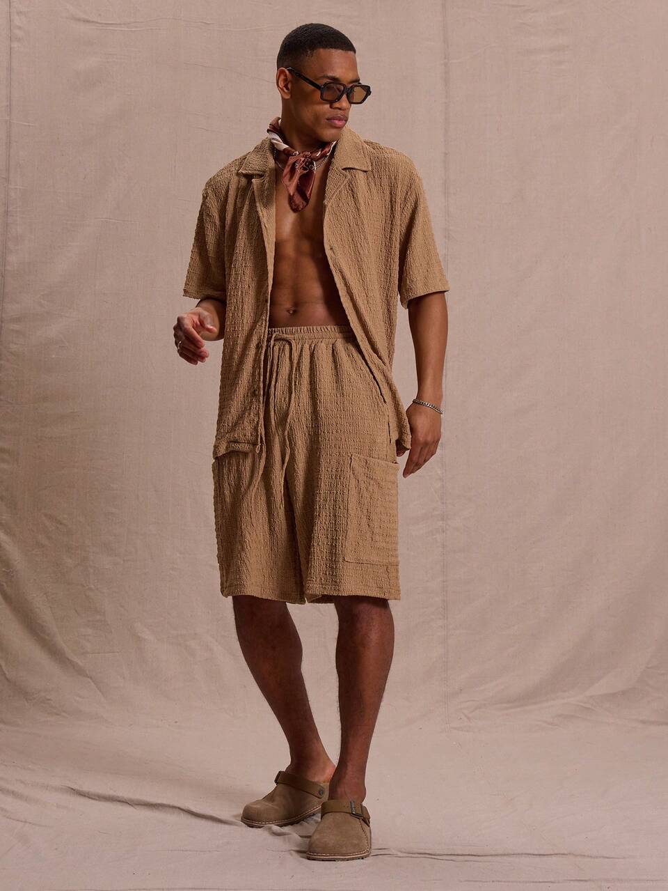 Drawstring Textured Cargo Style Longline Shorts Only Spring Summer Vacation Easter Streetstyle
