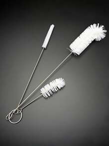 3Pcs/Set Stainless Steel And Nylon Kitchen Cleaning Bottle Brushes, Soft Handled Multi-Function Bottle Brushes For Cleaning Pipes, Straws, Decanters, Spouts, Keyboards, Tubes And More, Kitchen, Bathroom, Home, Housewares, Christmas Items