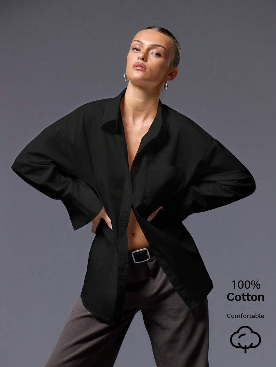 MUSERA Oversized Button Up Shirt Vacation Casual Cute Capsule Wardrobe Everyday Airport Oversized Holiday Beach Fall Autumn Winter Christmas,Elegant