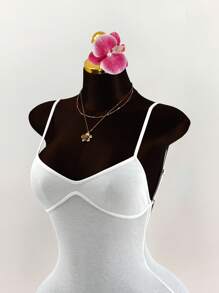 Amplova 女士夏季休闲乡村音乐会服装细肩带露背连体衣 - 白色 - 查看 4