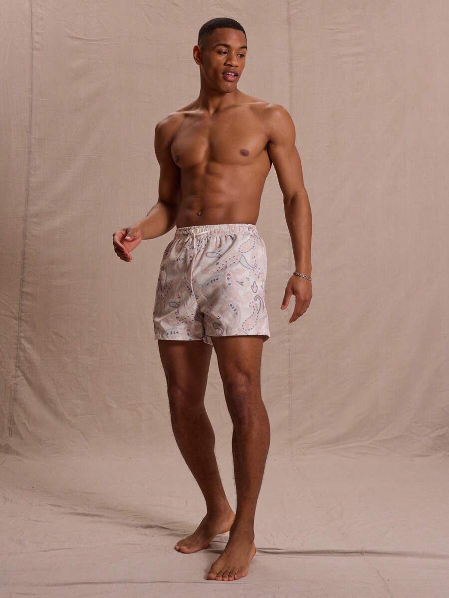 Musero Paisley Print Swim Shorts Spring Summer Vacation Easter Streetstyle - Multicolor - View 1