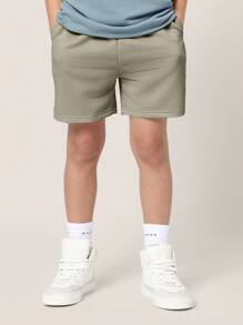 SUMWON 青少年男童超大款印花套装 夏季两件套休闲运动短袖T恤运动短裤 时尚街头风日常舒适套装