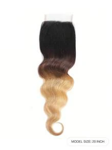 1 chiếc tóc giả Highlight 4 x 4 Body Wave Lace Closure màu 1B/4/27, mật độ 150, tóc thật Remy nguyên chất, có tóc con đã được tỉa sẵn, màu ombre. - S1/4/27 - Xem 3