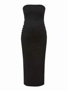 SHEIN Maternity Summer Casual Strapless Dress Summer Clothes Maternity Summer Dress - Multicolor - View 8