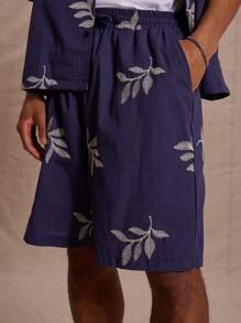 Musero Oversized Longline Patterned Shorts Only Spring Summer Vacation Easter Streetstyle Smart - Navy Blue - View 5