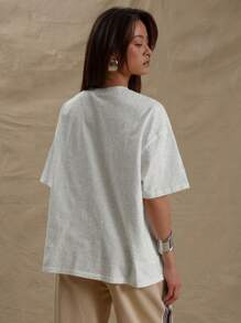 MUSERA Camiseta gráfica de cuello redondo oversize, casual y linda, camiseta gráfica unisex para primavera-verano, camisetas gráficas oversize para el aeropuerto y vacaciones