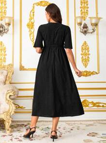 SHEIN Maternity Short Sleeve Dress, Fashionable For Summer  Elegant Dresses For Women Maternity Dresses For Women  Flowy Dress  Summer