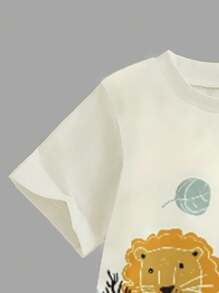 GraphicGems 男童休闲简约图案修身工装裤和T恤套装，适合夏季