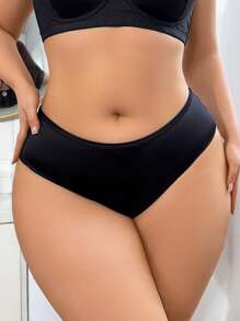 SHEIN Bragas cómodas con paneles de encaje para mujeres de talla grande