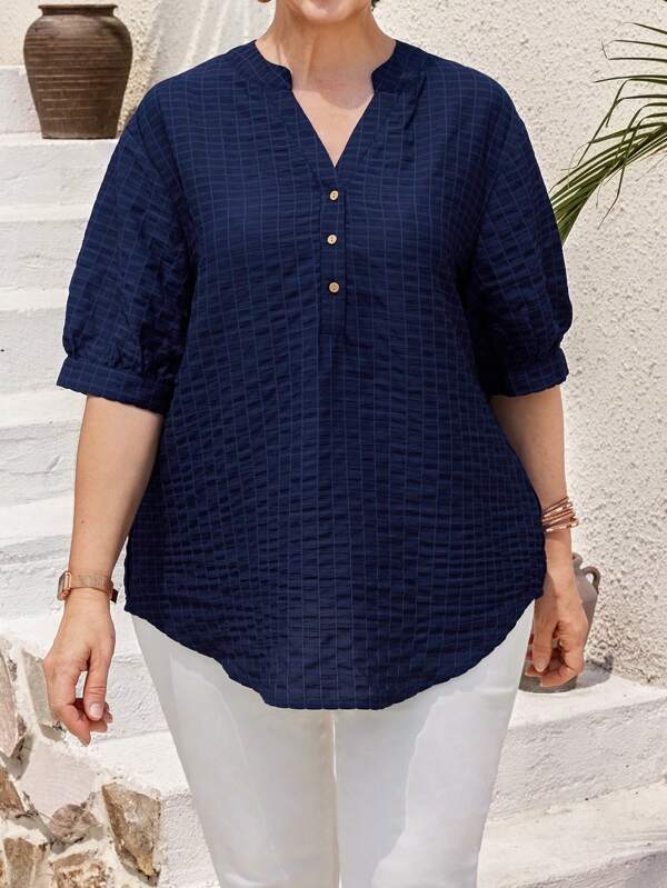 Miaspire Women's Casual Texture-Finish Button-Up Shirt, Blue Mothers Day Outfit Gift For Mom,Fall Women Clothes,Vintage Clothes Women,Old Money Style Women,Teacher Outfits For Women,Airport Outfit Women Navy Blue Blouse Plus Size Blouse Womens Plus Size Tops Casual Blouses For Women Plus Size Tops For Women,Country Outfits Women